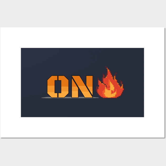 On Fire Pixel Design Wall Art by Aikomeyda